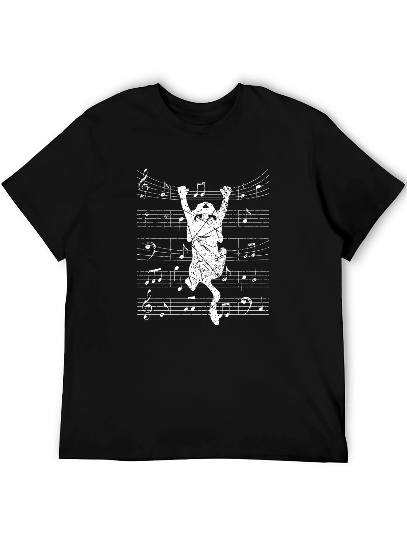 Musical Cat T-Shirt - Black