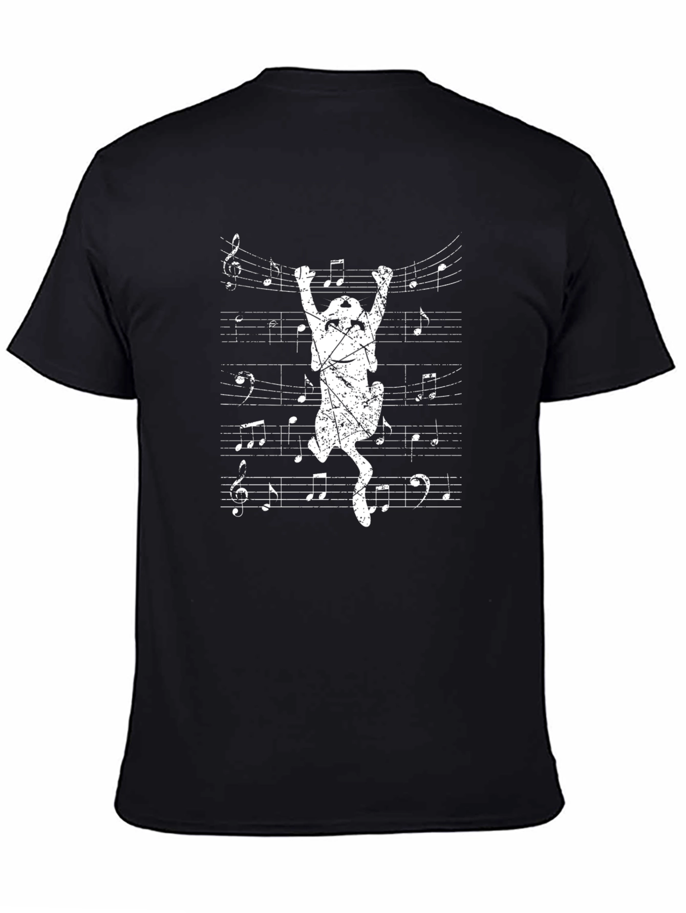 Musical Cat T-Shirt - Black