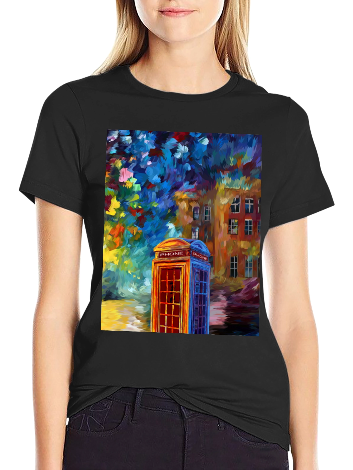 London Phone Booth Art T-Shirt