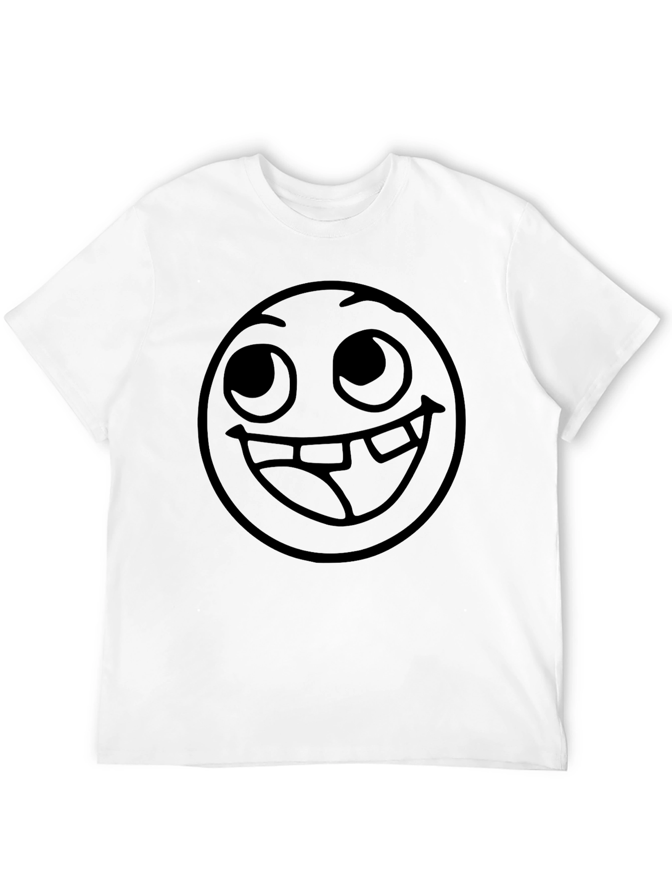 Funny Goofy Grin Emoji Black T-Shirt