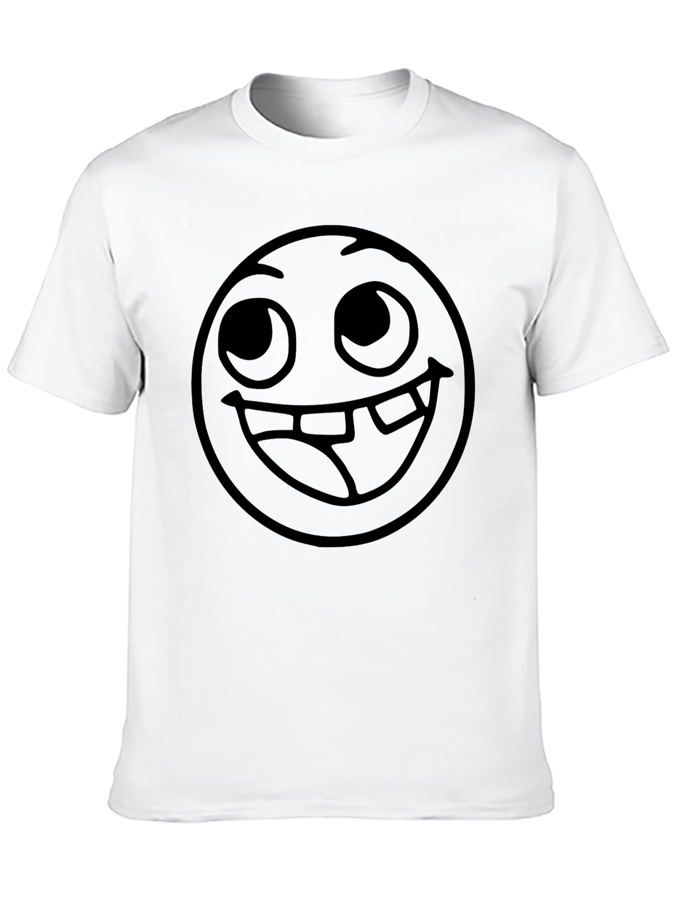 Funny Goofy Grin Emoji Black T-Shirt