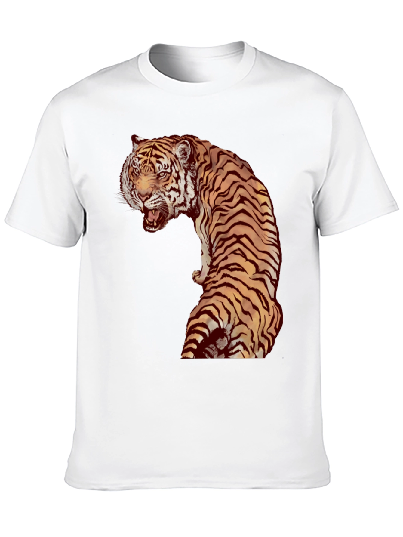 Tiger Graphic Print Black Tee