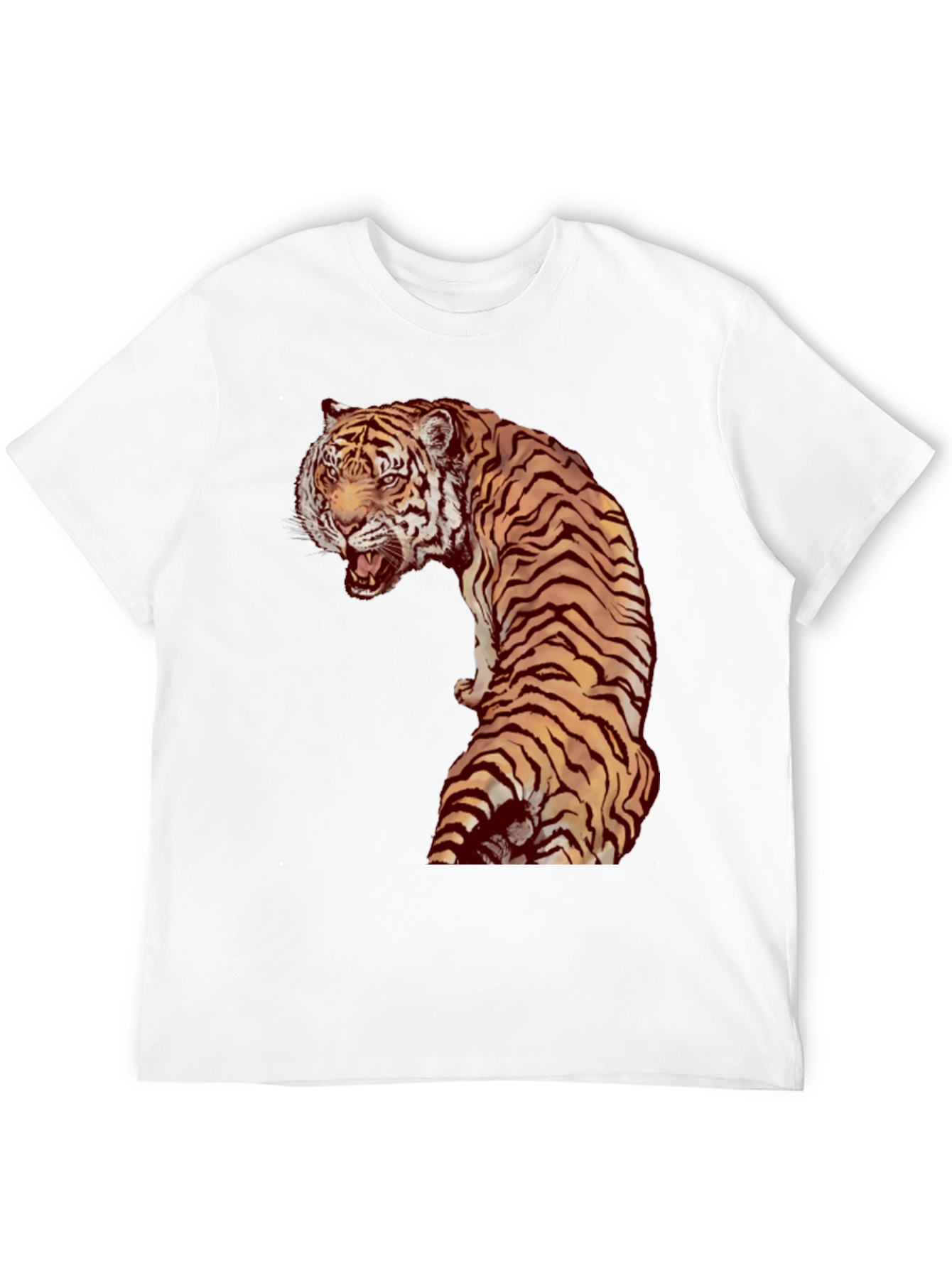 Tiger Graphic Print Black Tee