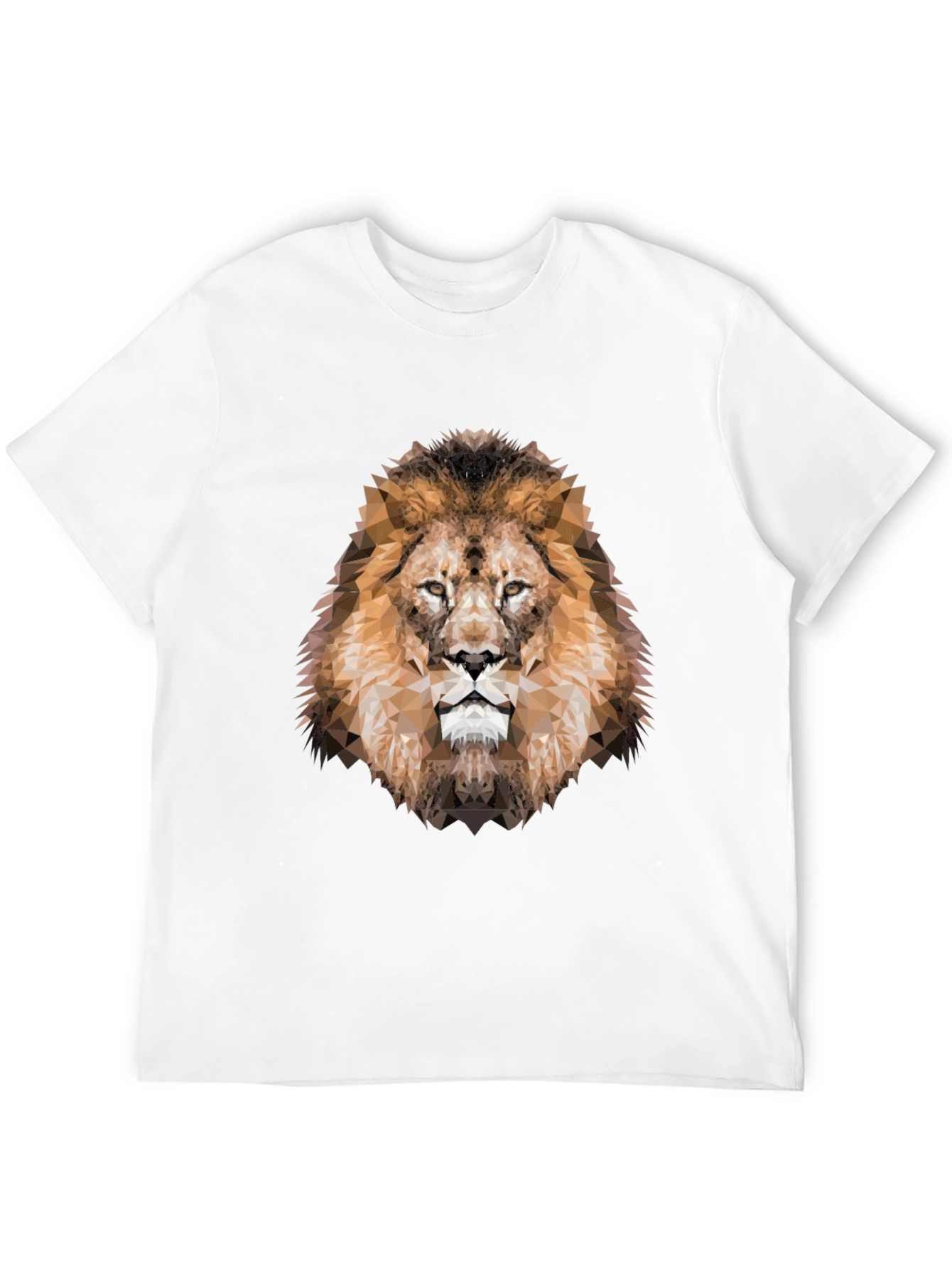Geometric Lion Head Graphic Black T-Shirt