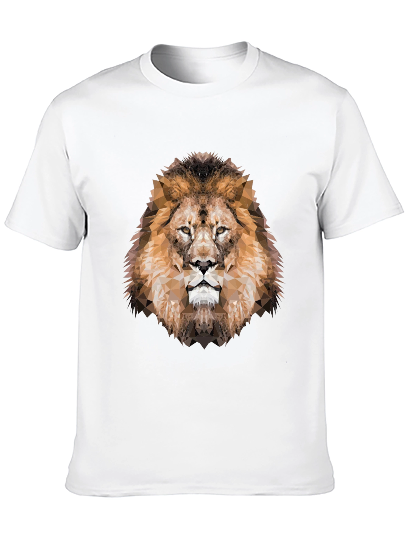 Geometric Lion Head Graphic Black T-Shirt