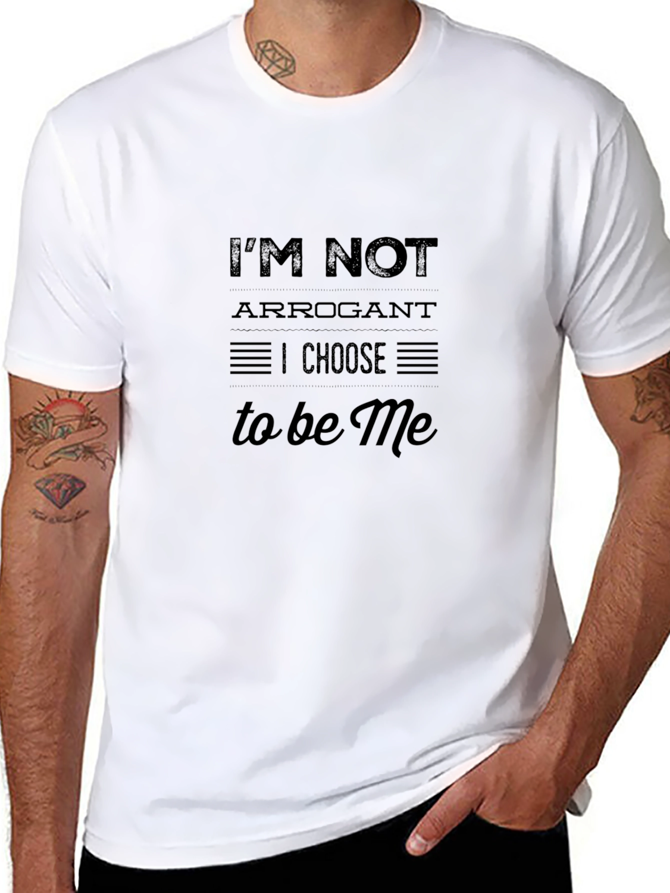 Im Not Arrogant Graphic Tee - Black