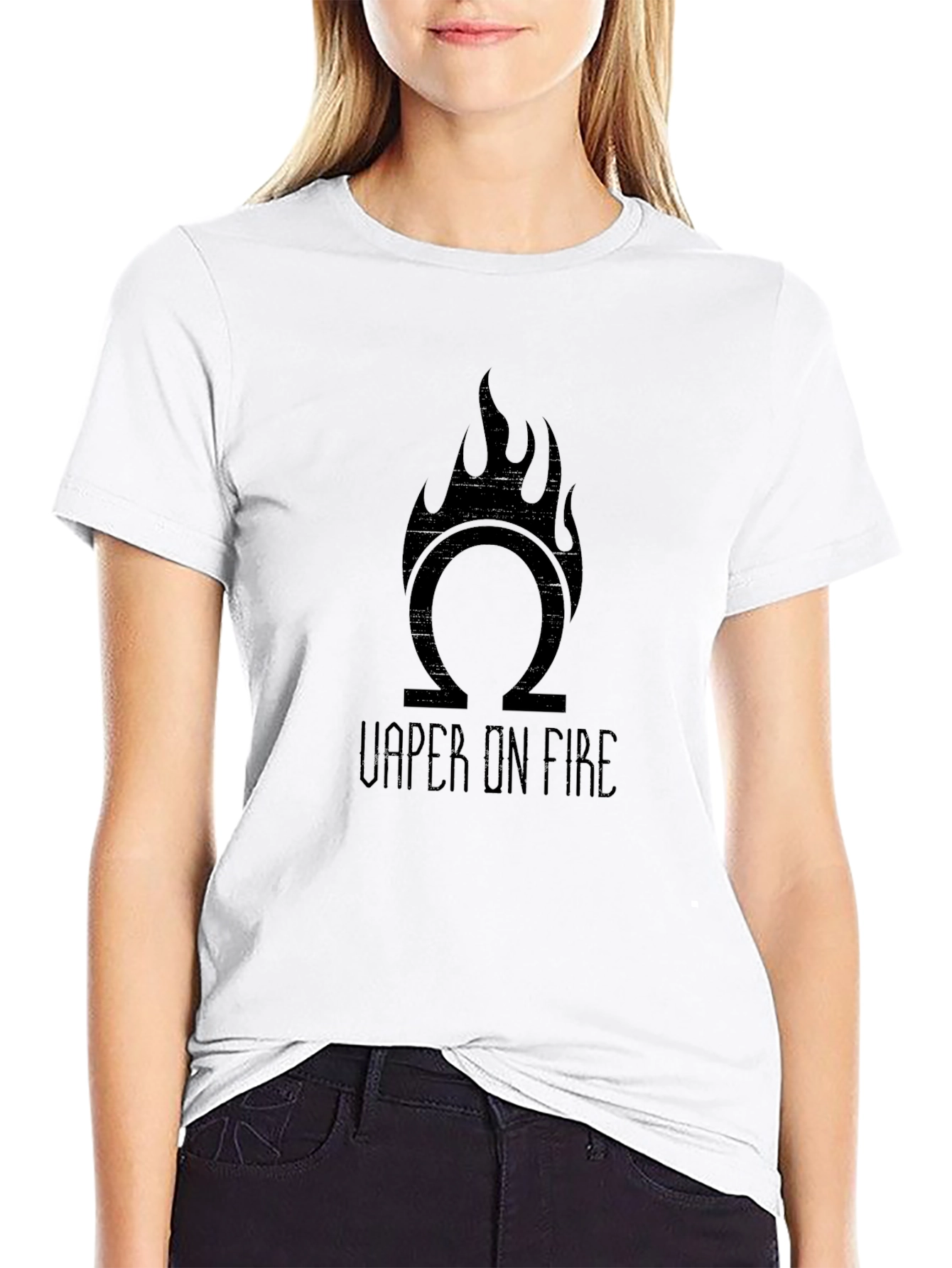 Omega Vaper On Fire Black T-Shirt