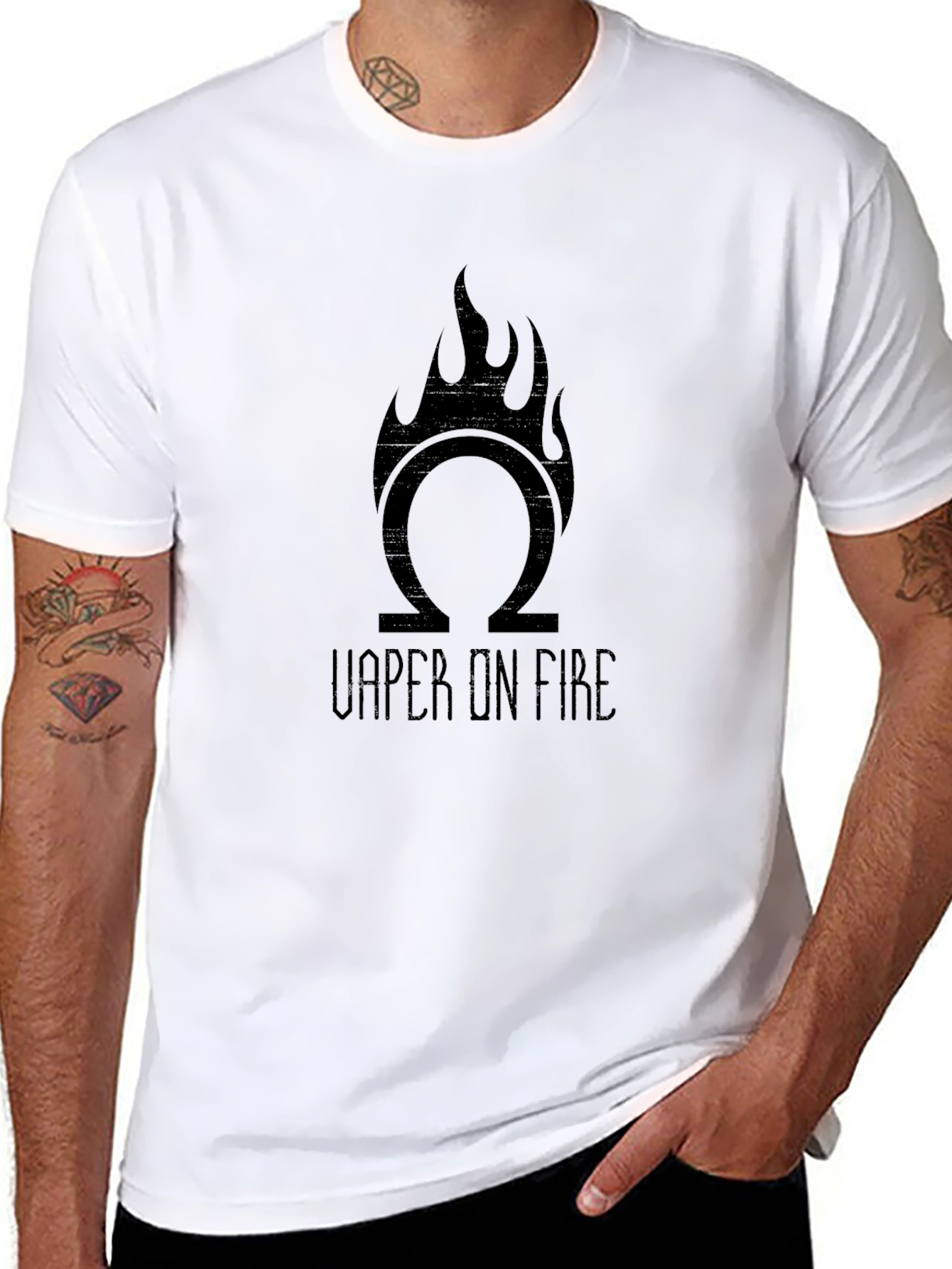 Omega Vaper On Fire Black T-Shirt