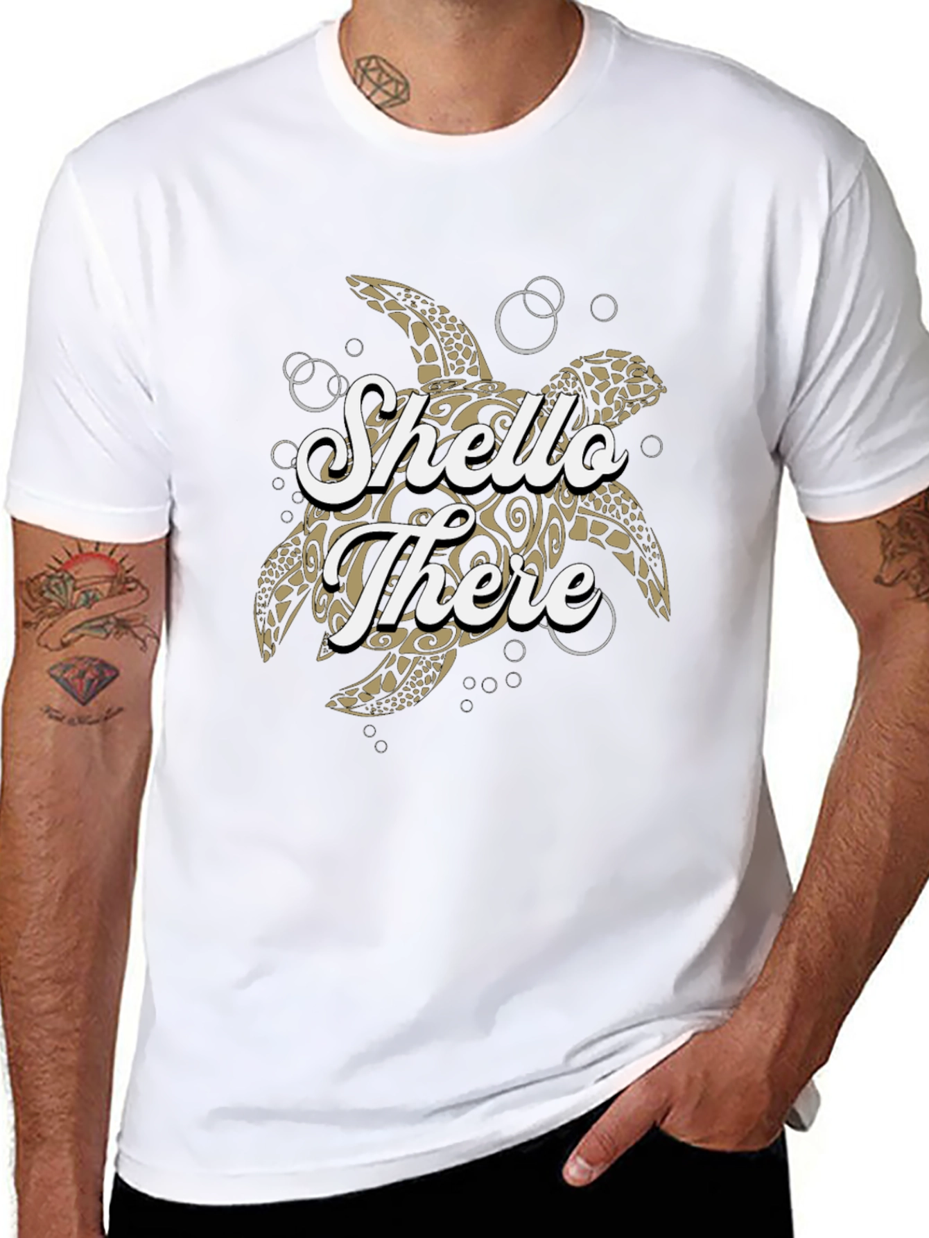 Shello There Turtle Graphic T-Shirt