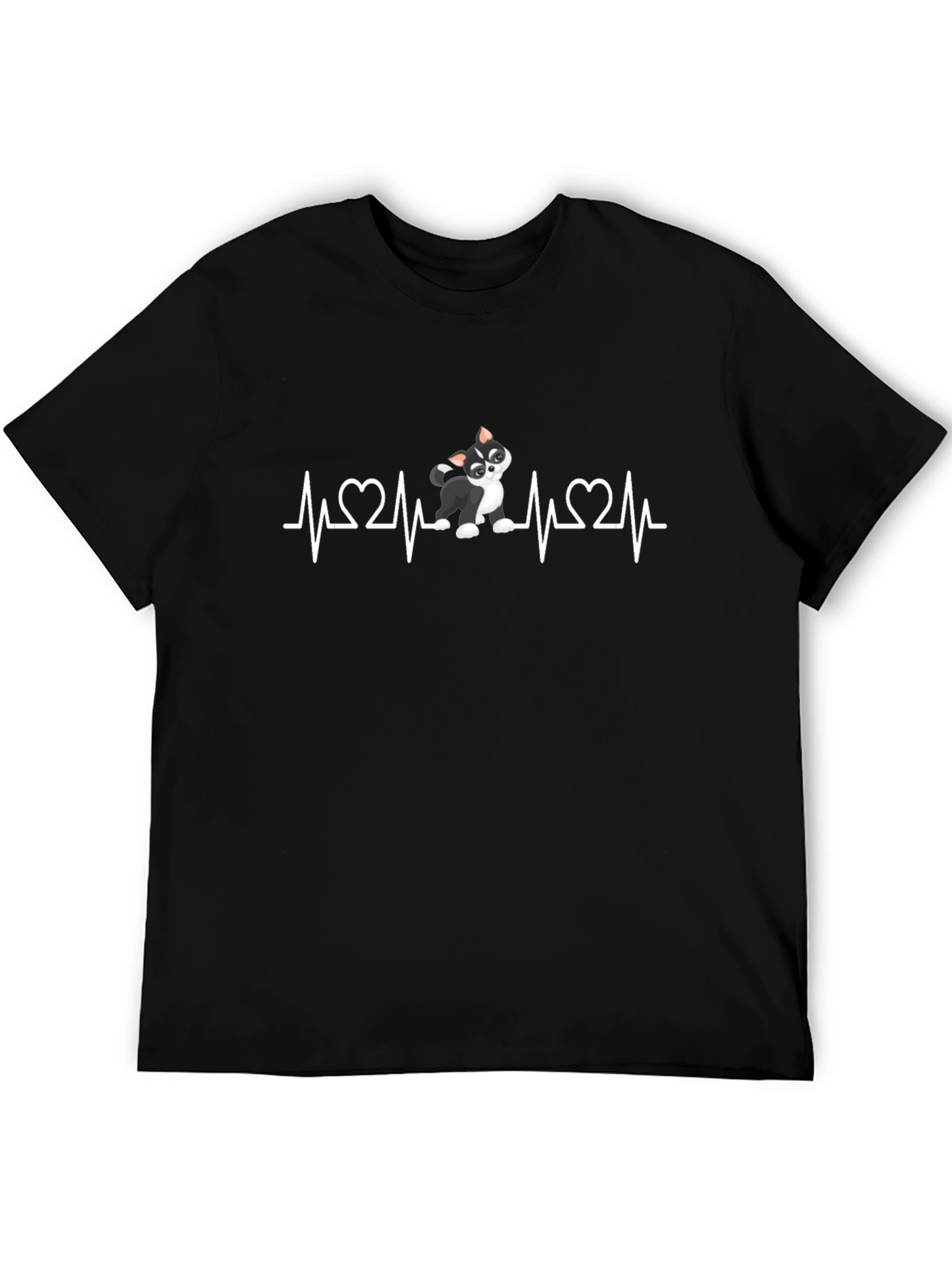 Dog Heartbeat T-Shirt - Black