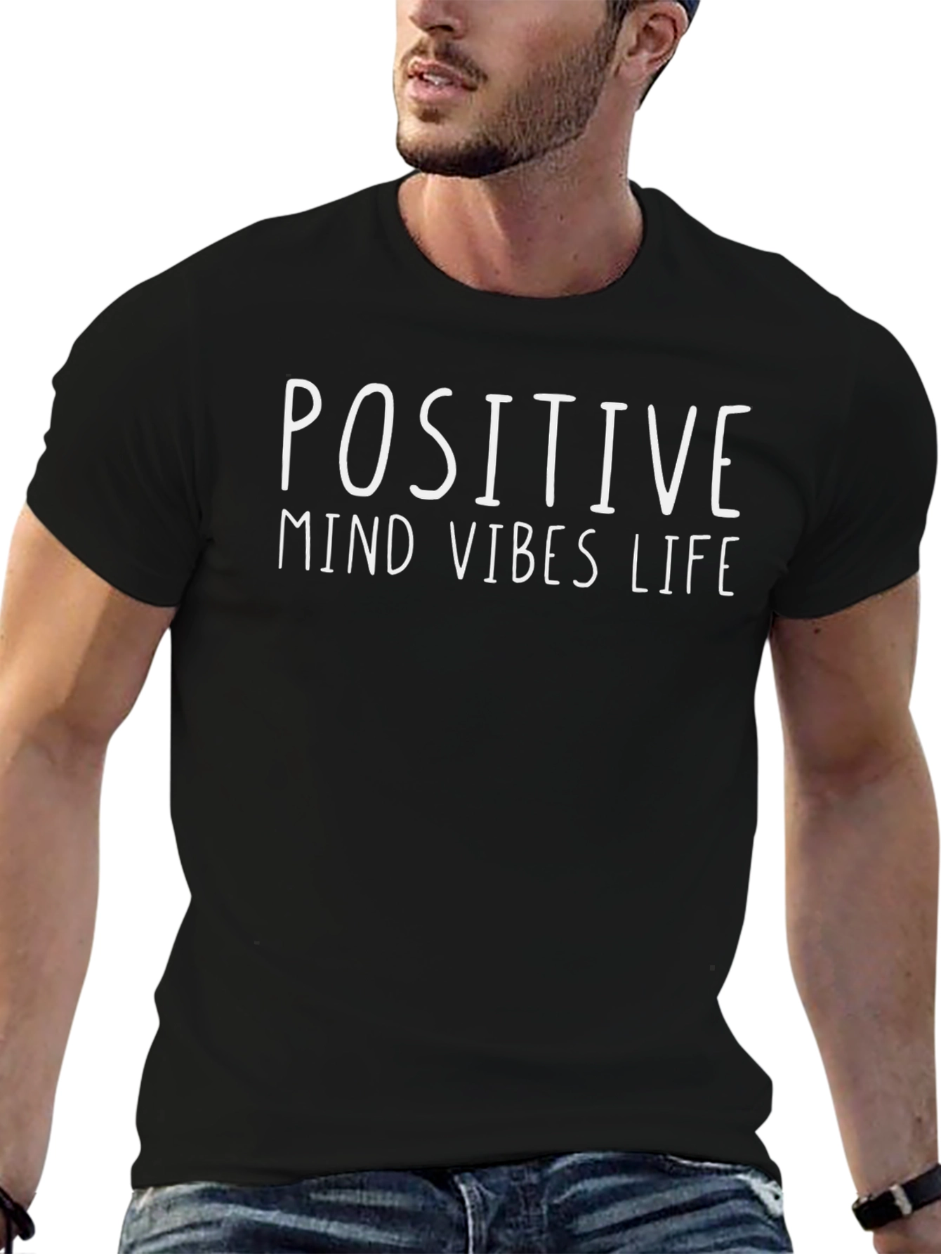 Positive Mind Vibes Life Black T-Shirt