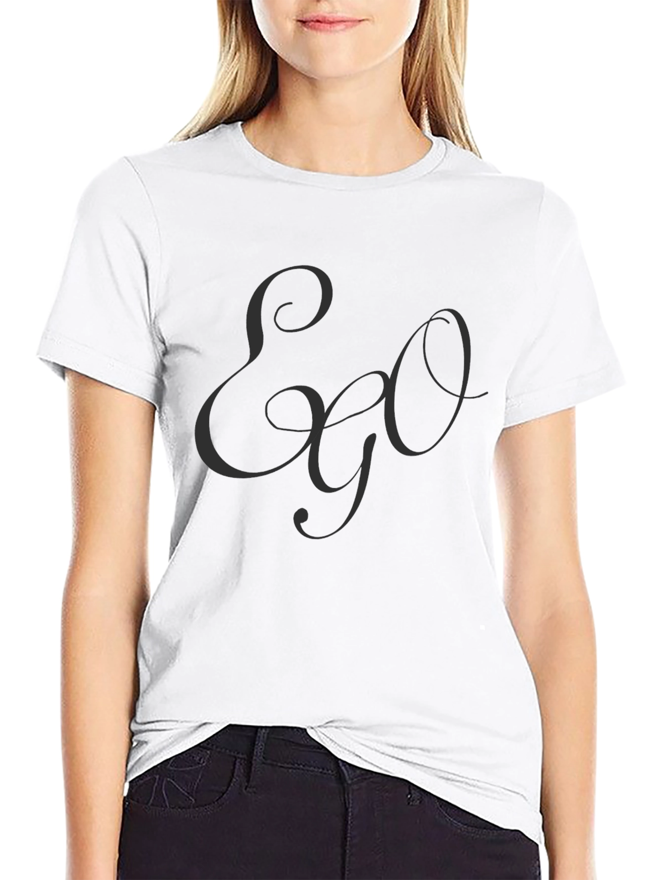 Ego Graphic Print Black Casual Tee