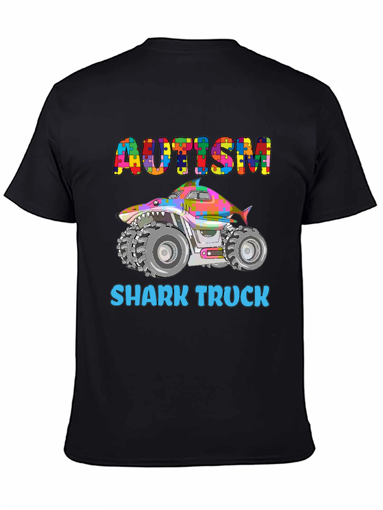 Autism Shark Truck Graphic Tee