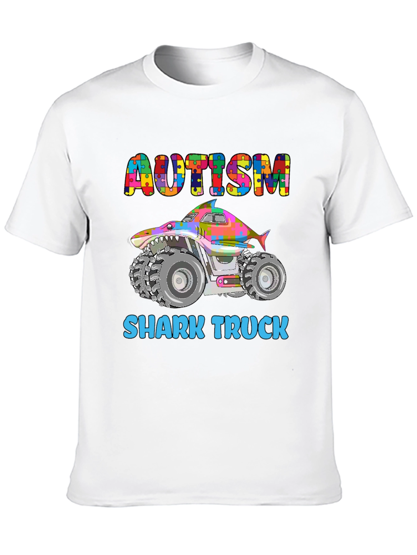 Autism Shark Truck Graphic Tee