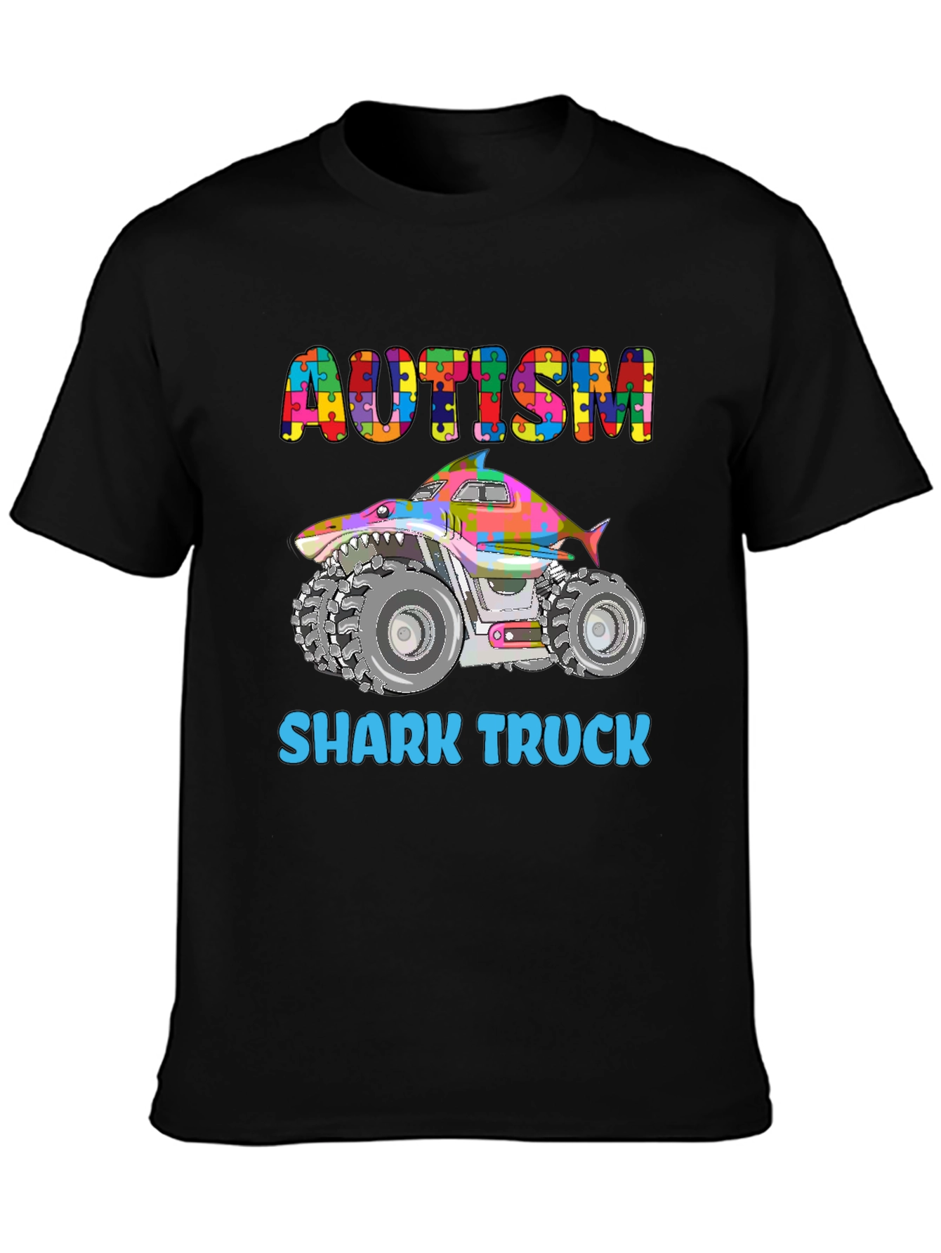 Autism Shark Truck Graphic Tee