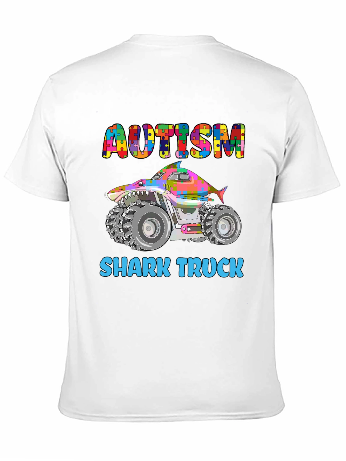 Autism Shark Truck Graphic Tee