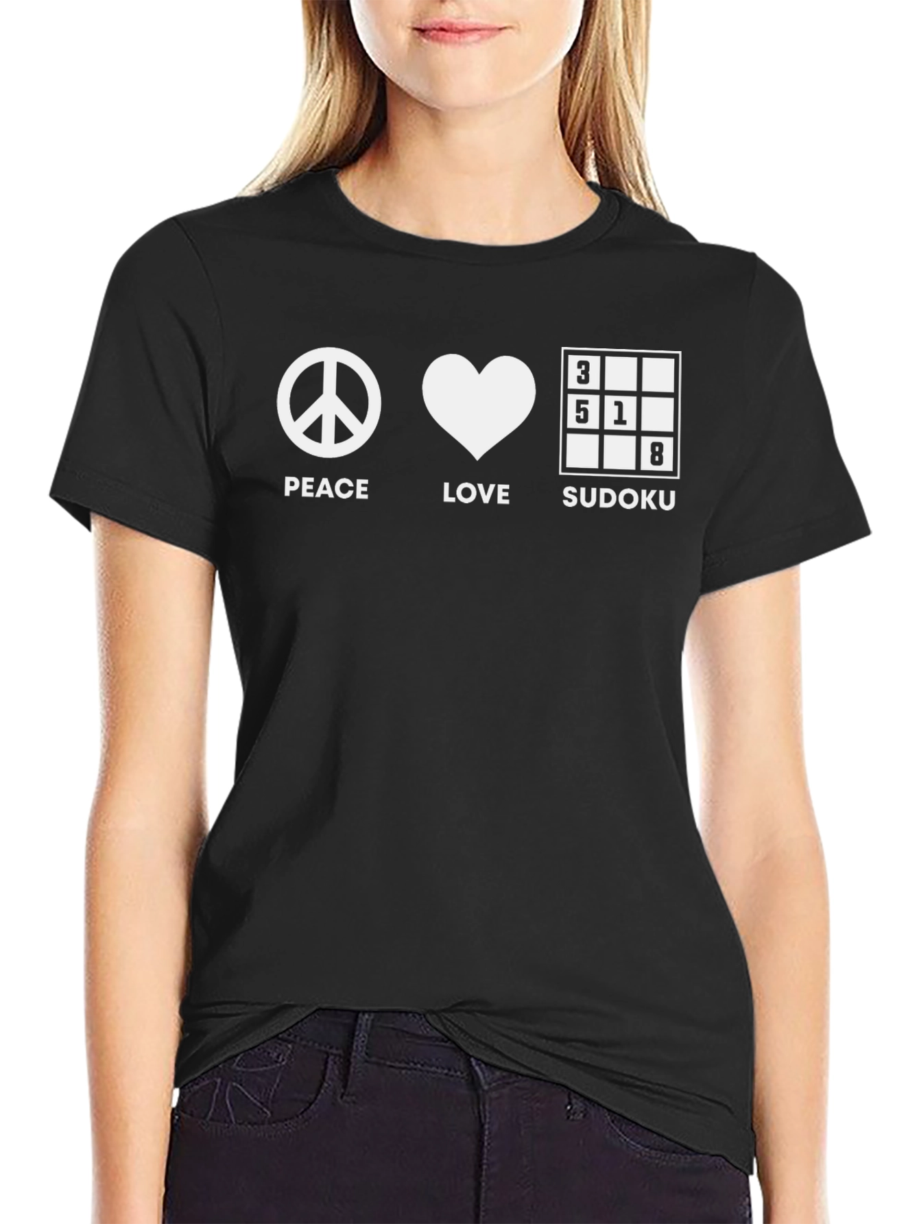 Peace Love Sudoku T-Shirt - Unique Puzzle Tee