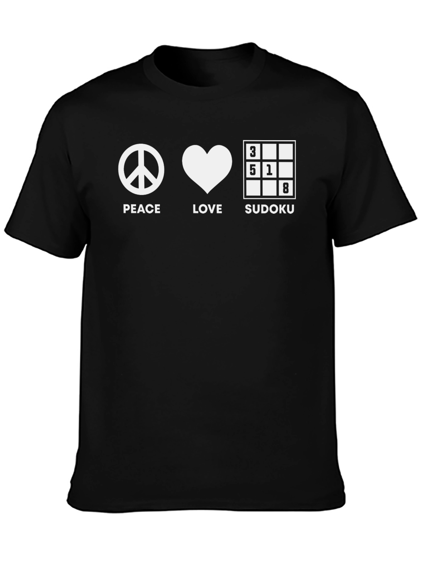 Peace Love Sudoku T-Shirt - Unique Puzzle Tee