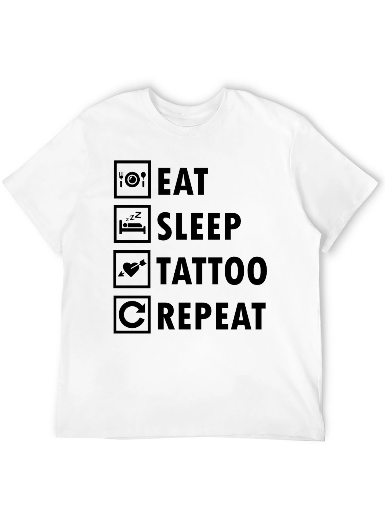 Eat Sleep Tattoo Repeat Graphic T-Shirt