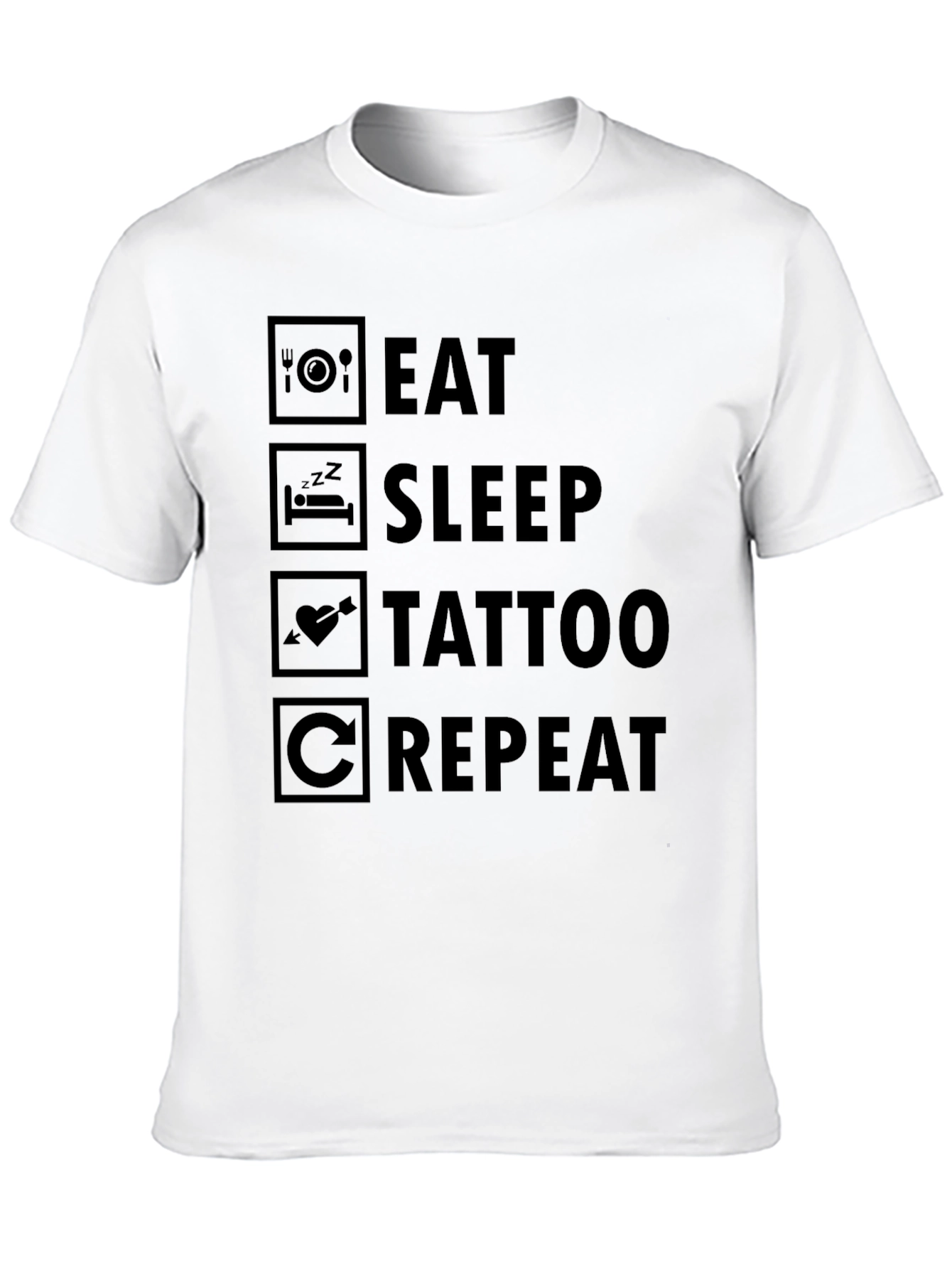 Eat Sleep Tattoo Repeat Graphic T-Shirt