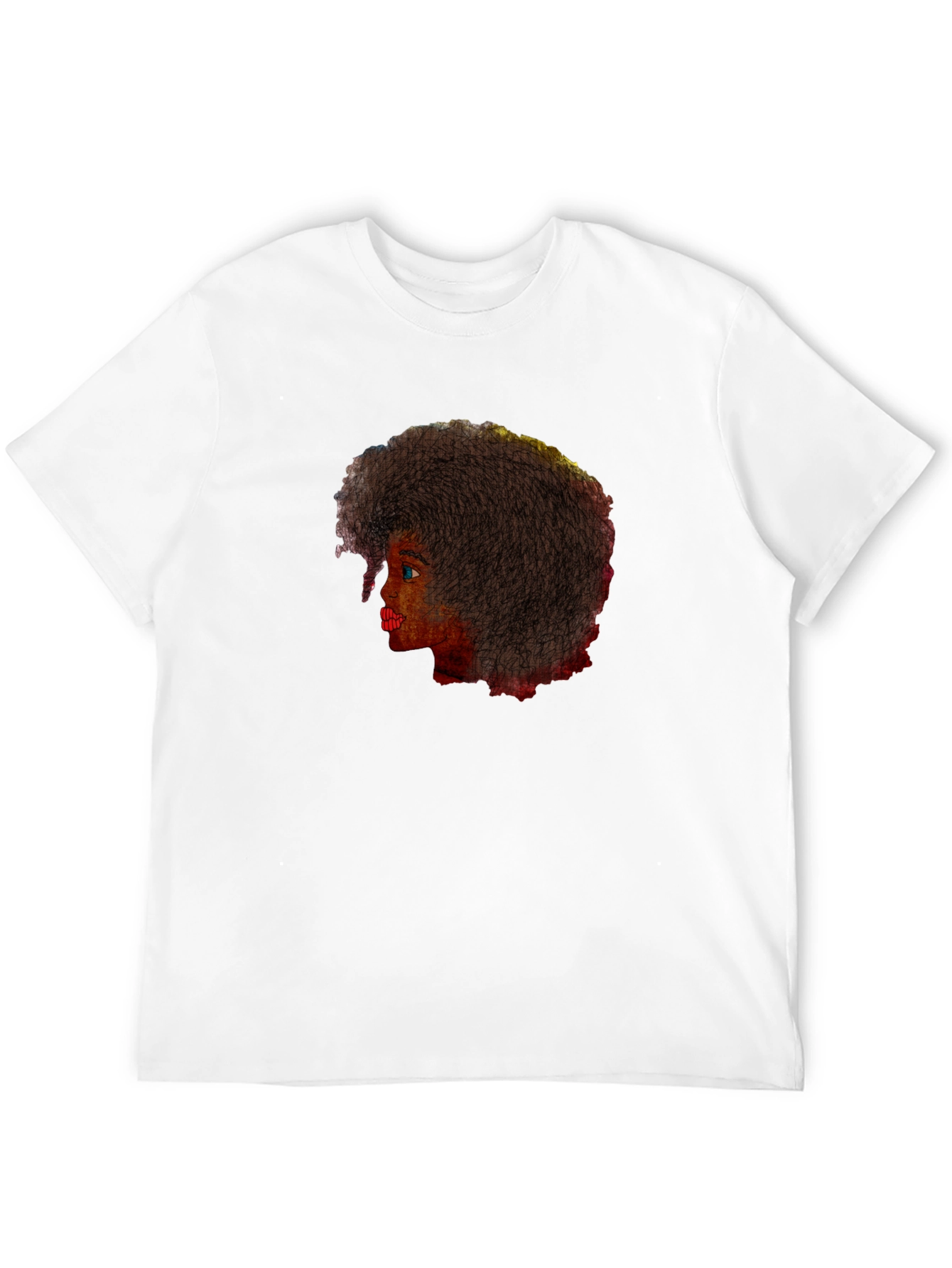 Afro Woman Graphic Tee - Stylish Black T-Shirt