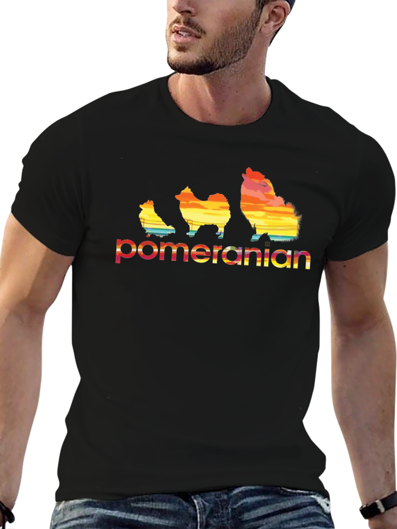 Pomeranian Sunset Graphic Tee - Unique Dog Lover Gift