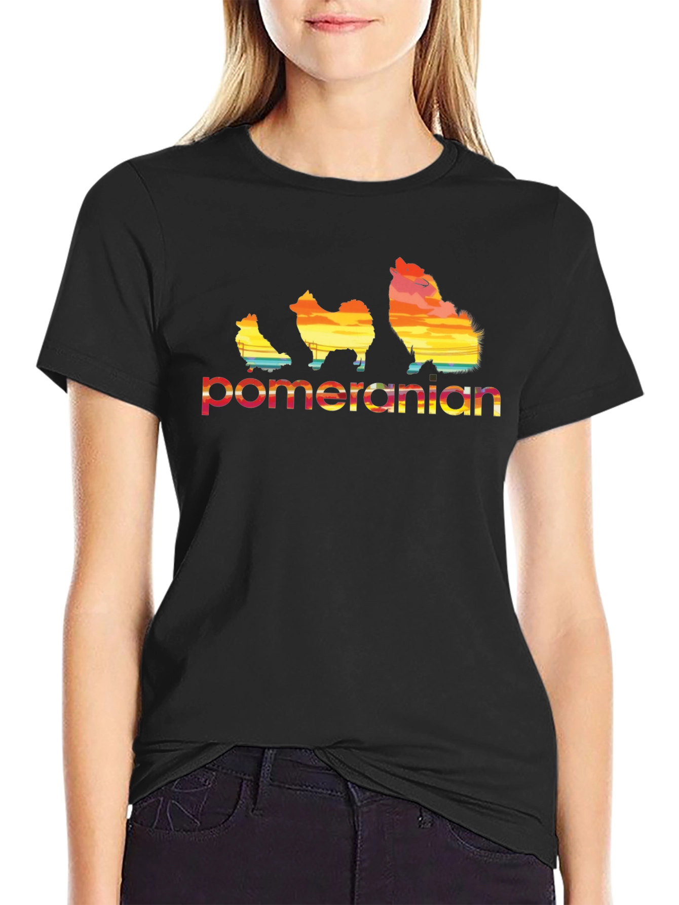 Pomeranian Sunset Graphic Tee - Unique Dog Lover Gift