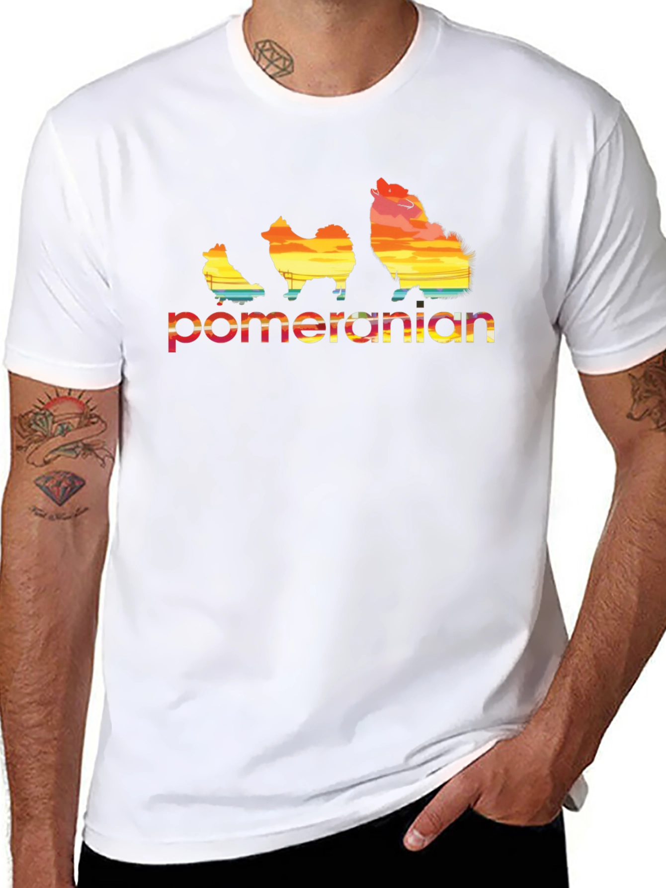 Pomeranian Sunset Graphic Tee - Unique Dog Lover Gift