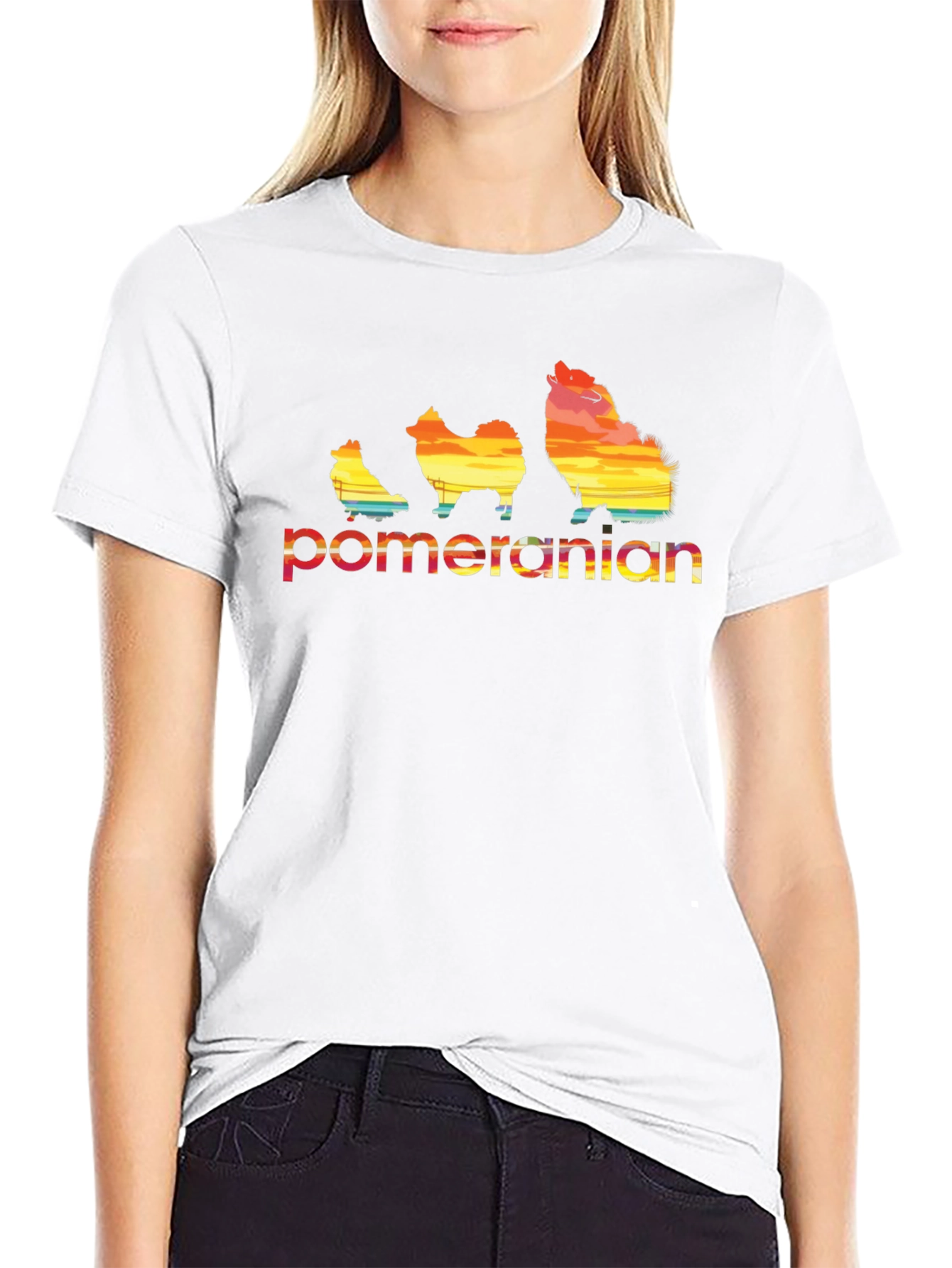 Pomeranian Sunset Graphic Tee - Unique Dog Lover Gift