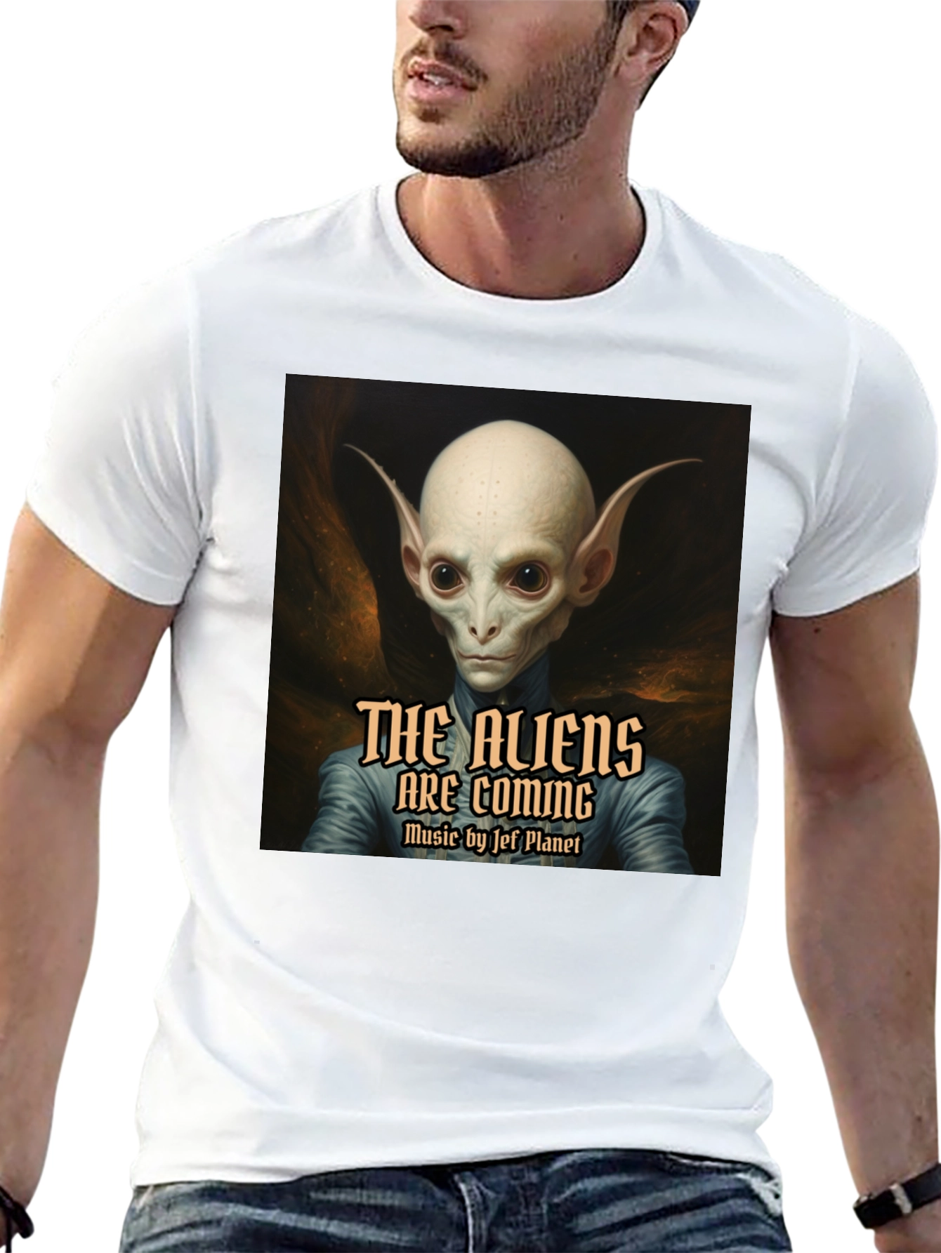 The Aliens are Coming Black Graphic T-Shirt