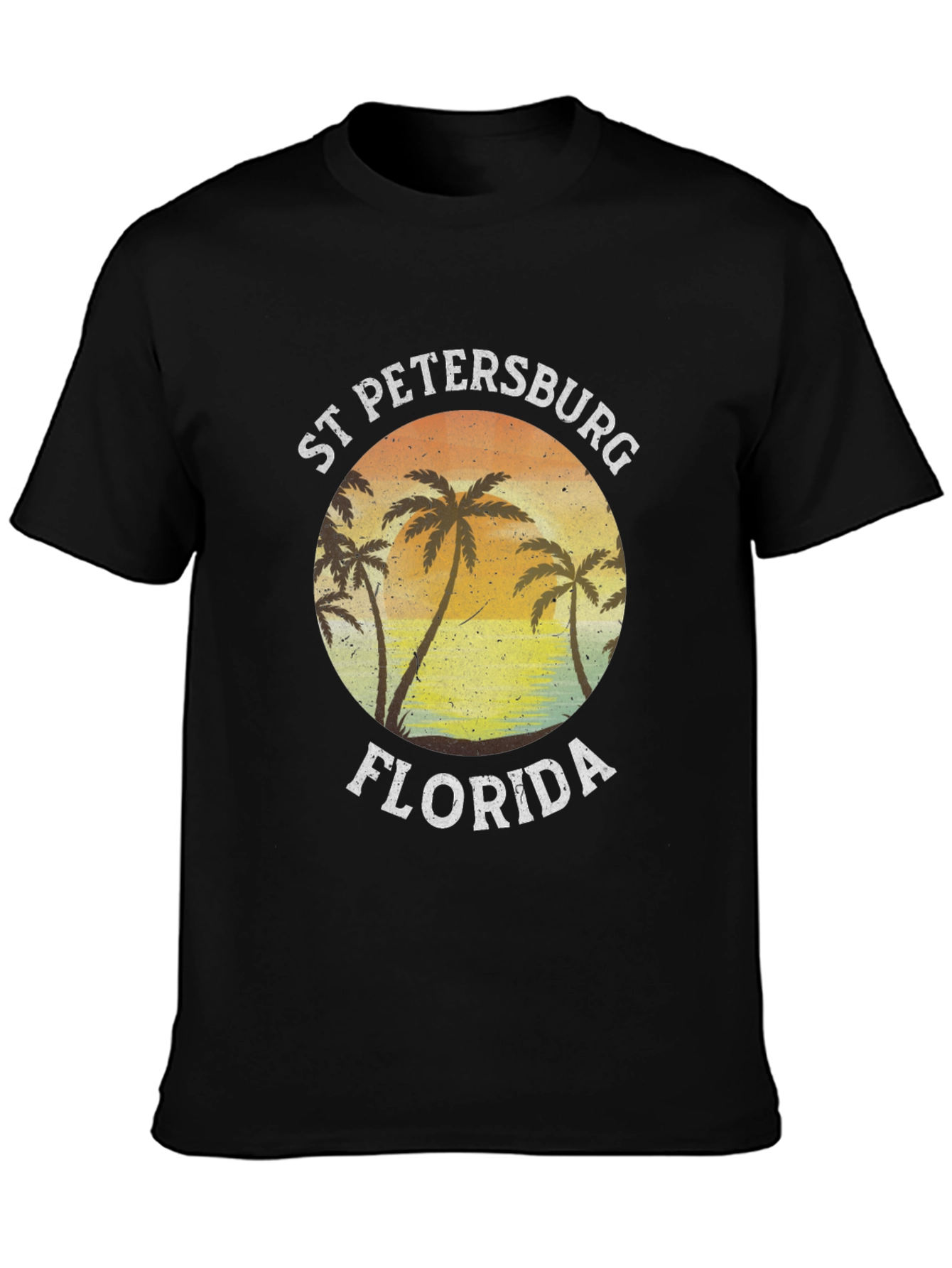 St. Petersburg Florida T-Shirt Black Palm Tree Tee