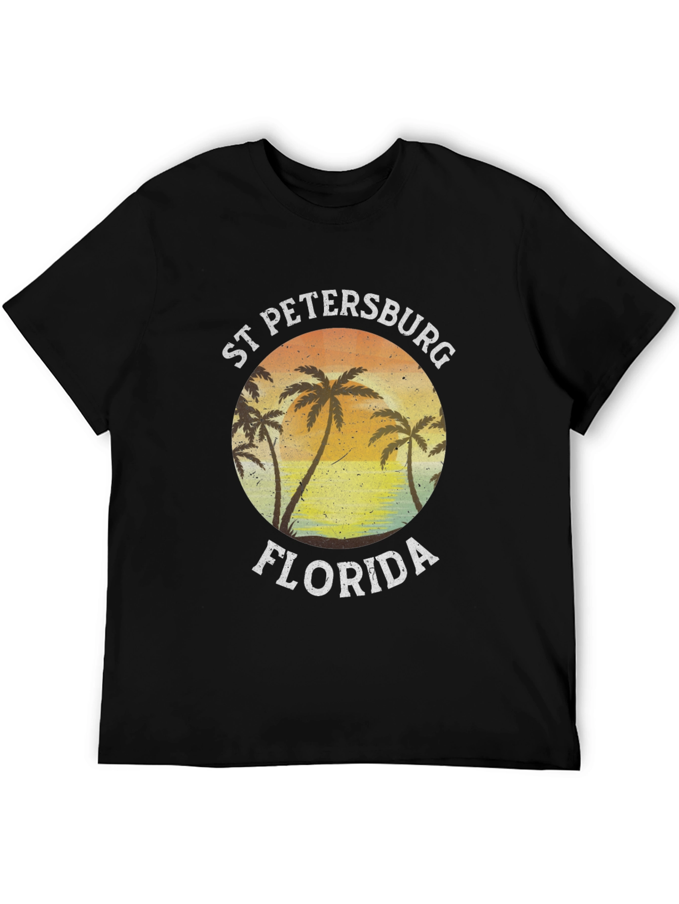 St. Petersburg Florida T-Shirt Black Palm Tree Tee