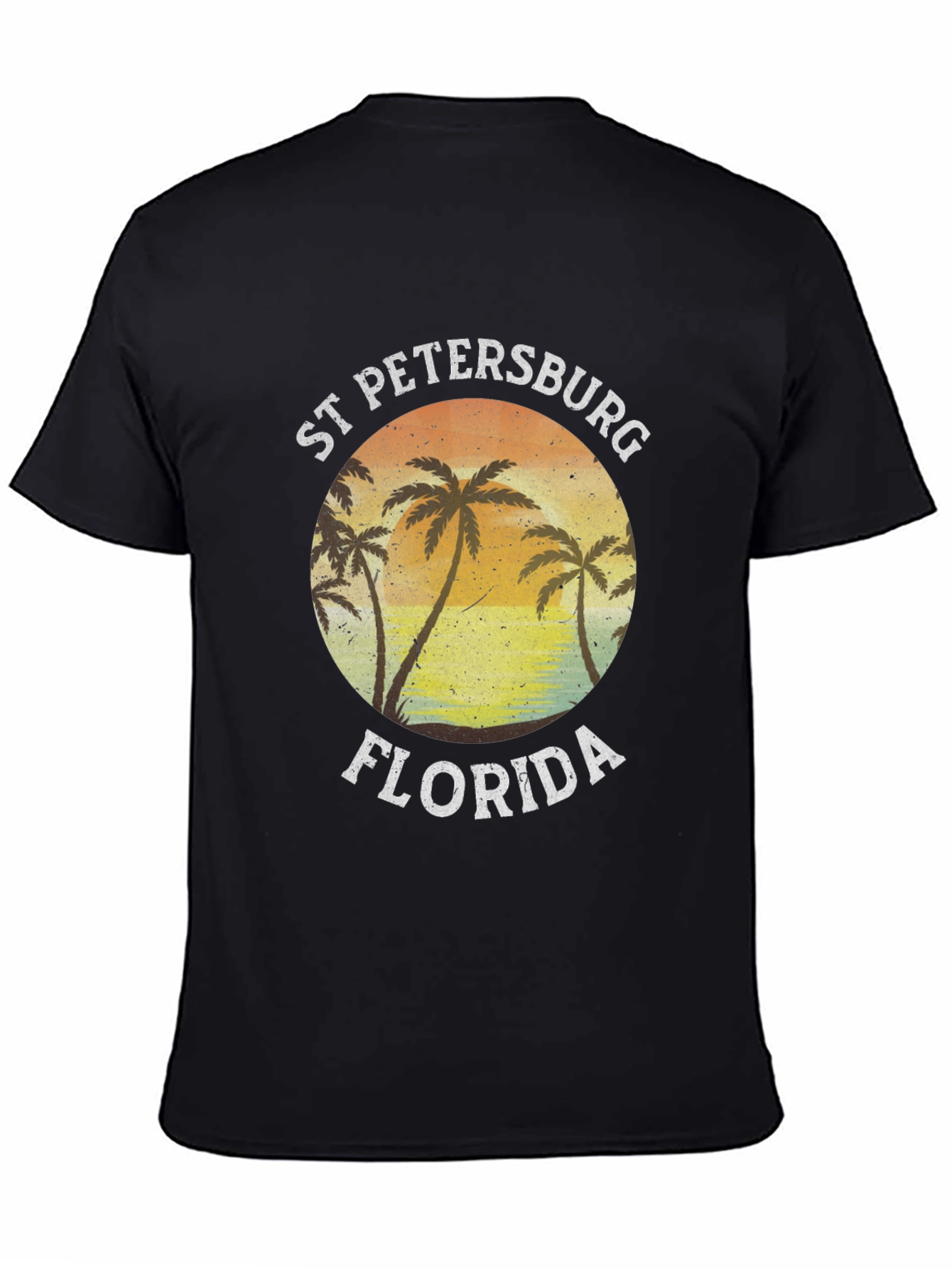 St. Petersburg Florida T-Shirt Black Palm Tree Tee
