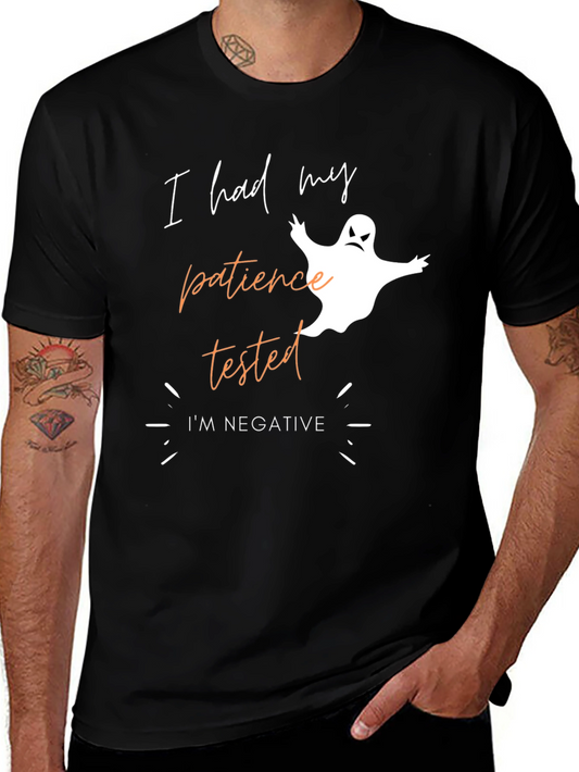 Funny Halloween Patience Tested Ghost Graphic T-Shirt