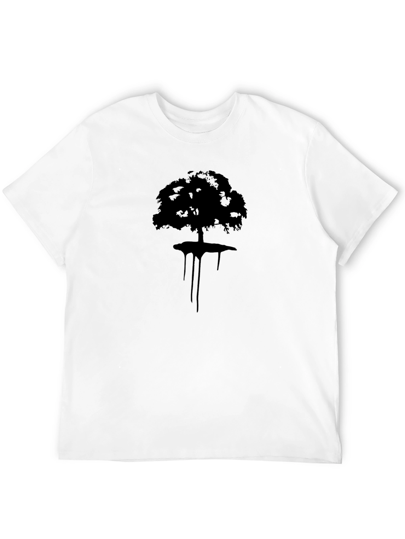 Abstract Tree Graphic Black T-Shirt