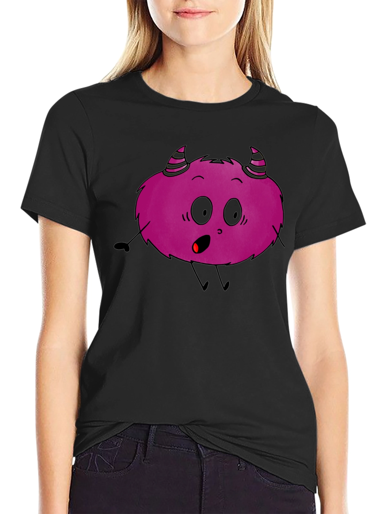 Monster Graphic T-Shirt - Black Cotton Tee
