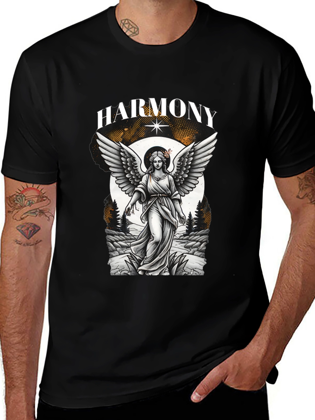 Harmony Angel Graphic T-Shirt - Black