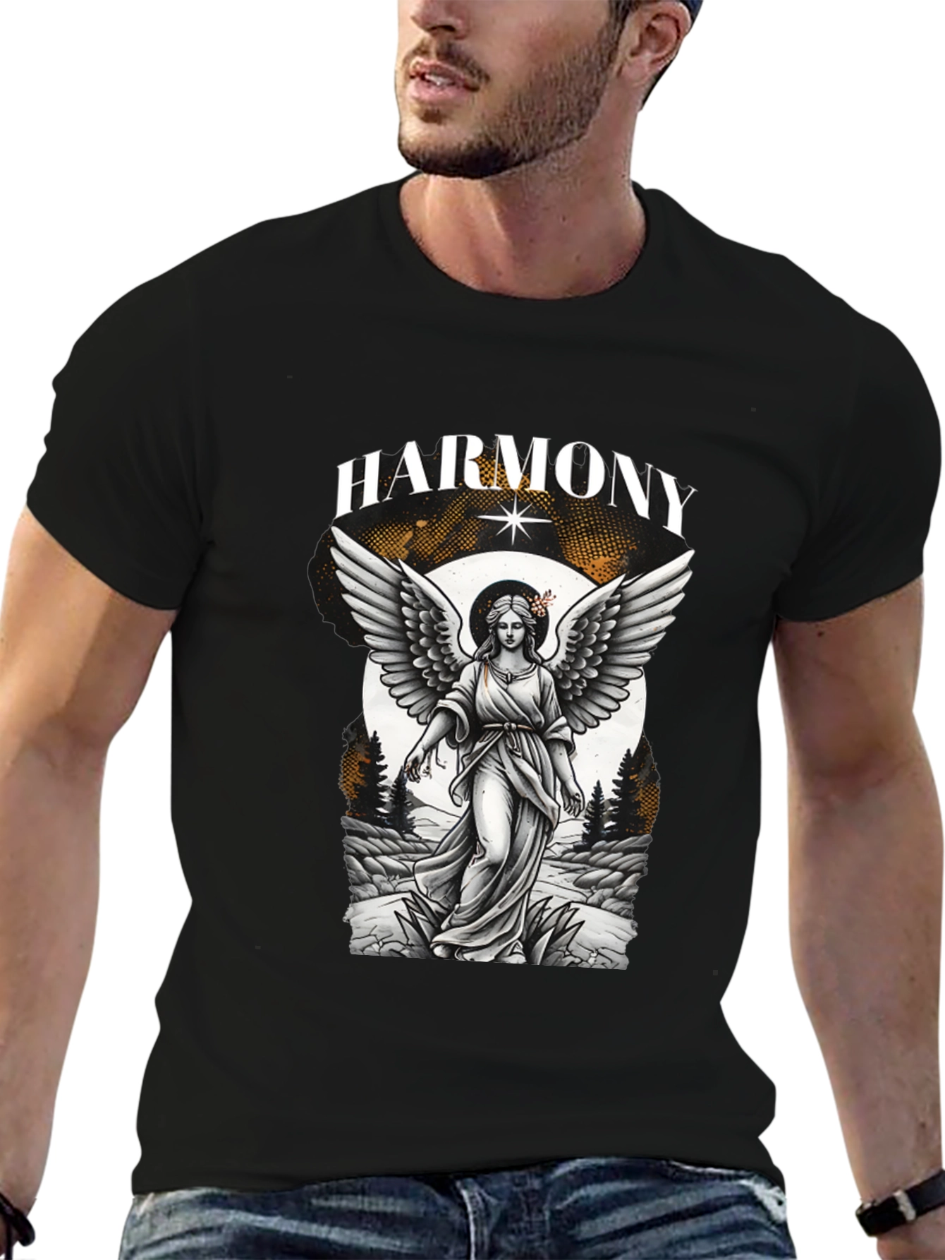 Harmony Angel Graphic T-Shirt - Black