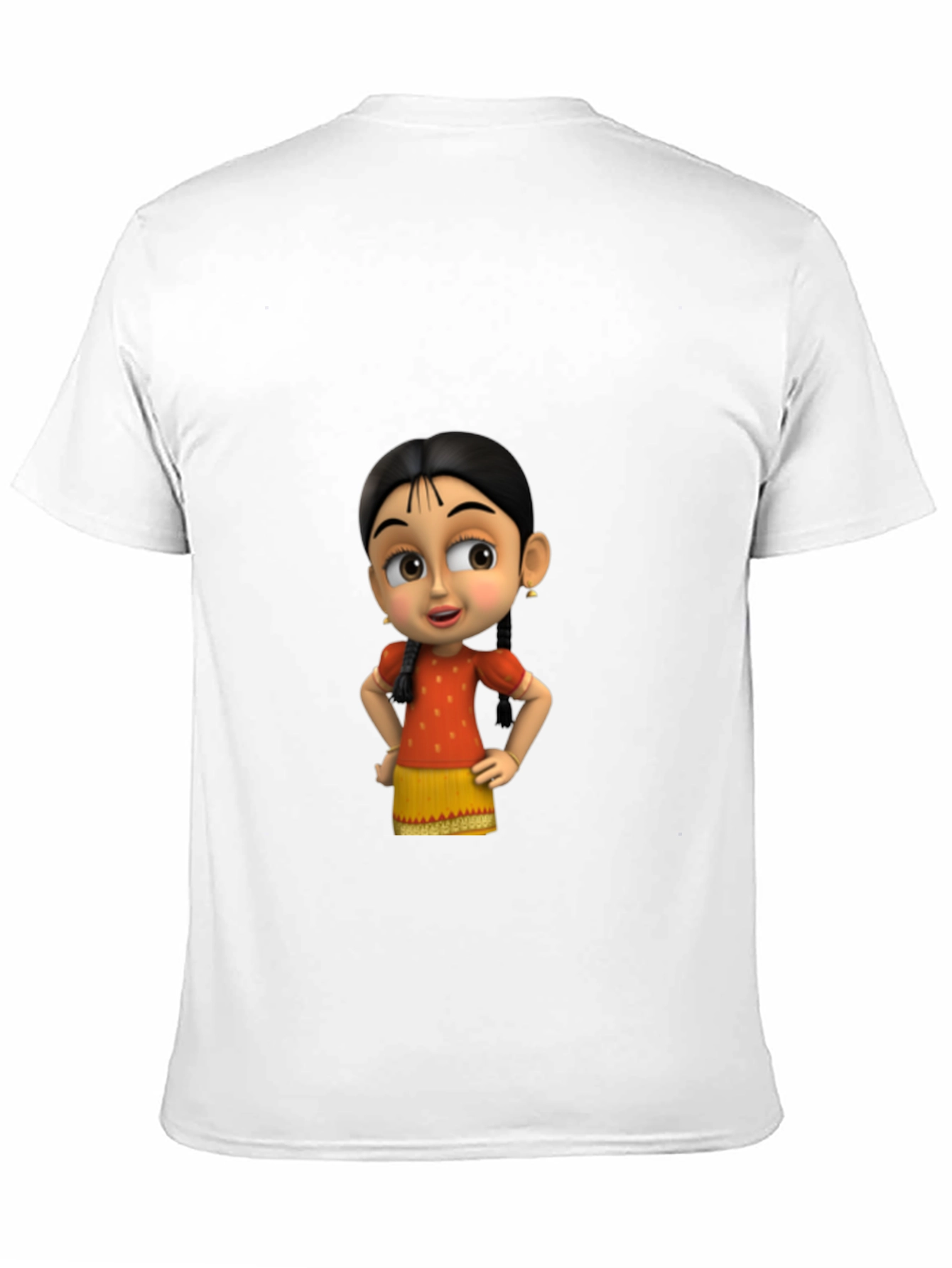 Cartoon Girl Graphic Black T-Shirt