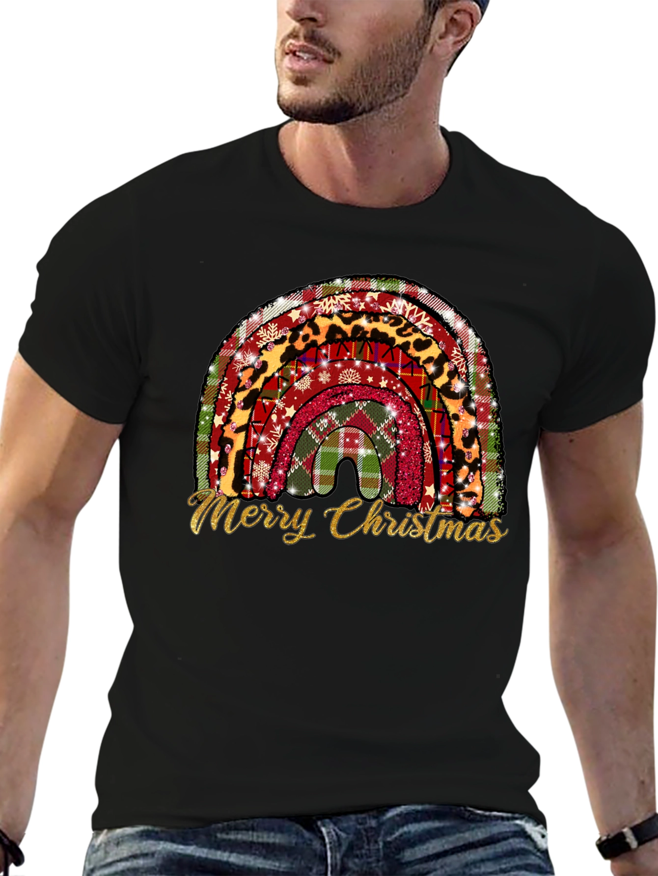 Festive Christmas Rainbow Graphic Tee