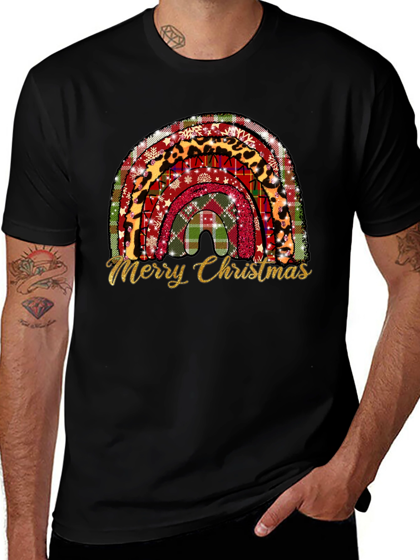 Festive Christmas Rainbow Graphic Tee