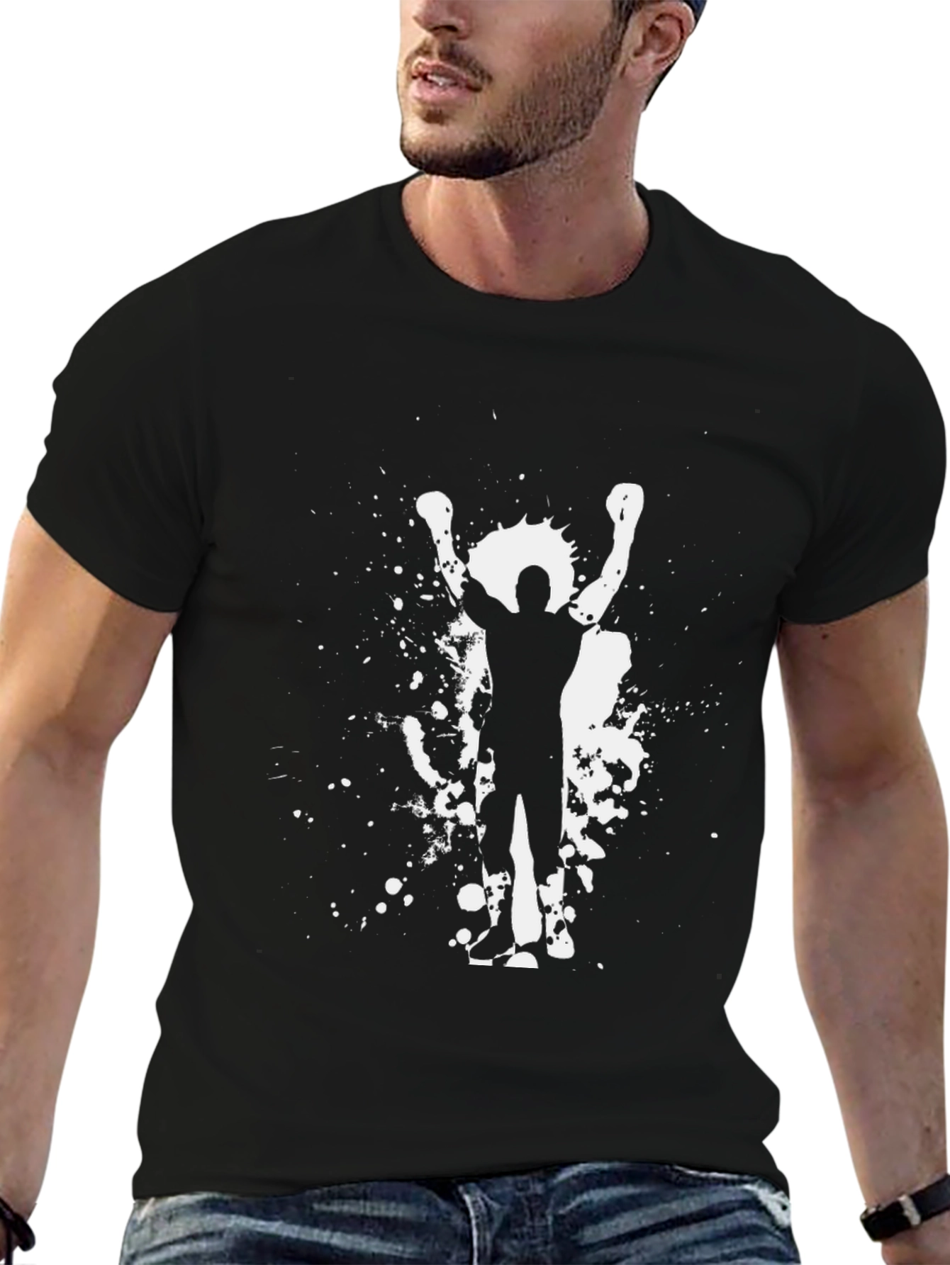 Rocky Balboa T-Shirt: Iconic Boxer Silhouette in Black