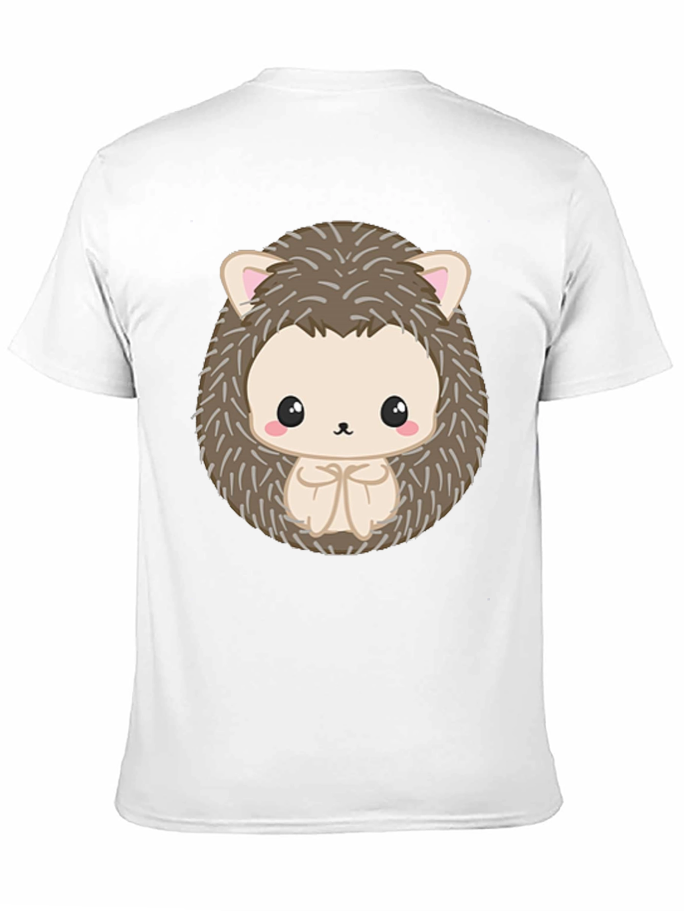 Cute Hedgehog Graphic Black T-Shirt
