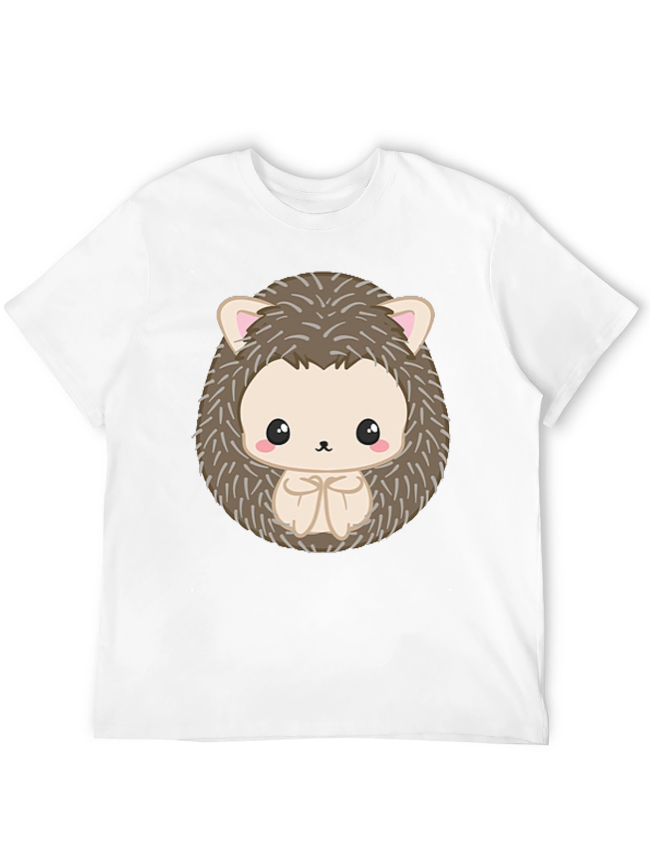 Cute Hedgehog Graphic Black T-Shirt