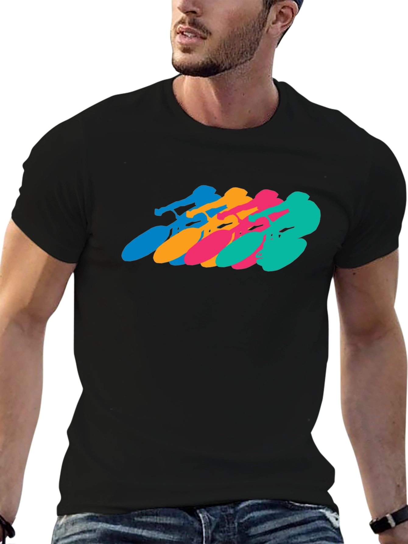 Retro Cycling Team Black T-Shirt