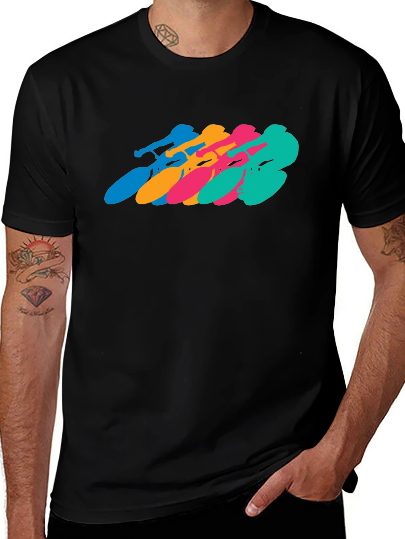 Retro Cycling Team Black T-Shirt