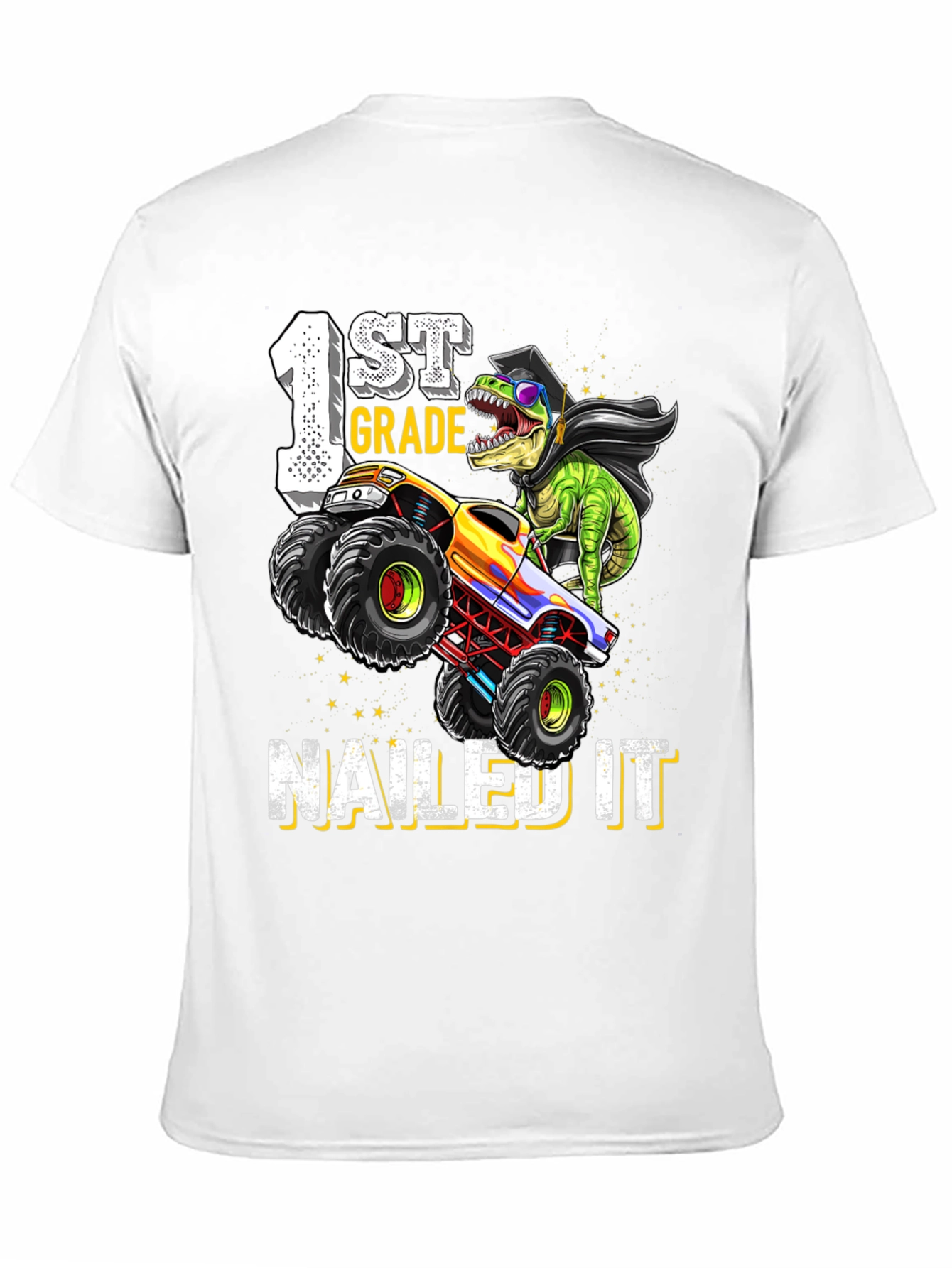 1st Grade Nailed It Dinosaur Monster Truck Graduation T-Shirt