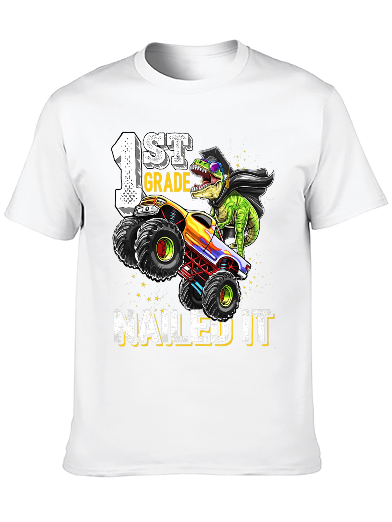 1st Grade Nailed It Dinosaur Monster Truck Graduation T-Shirt