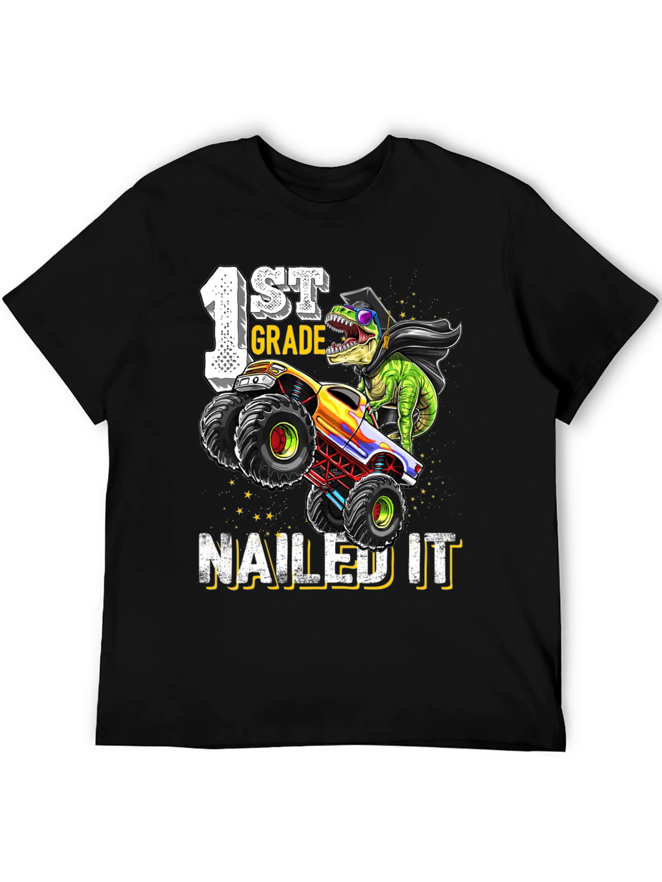 1st Grade Nailed It Dinosaur Monster Truck Graduation T-Shirt