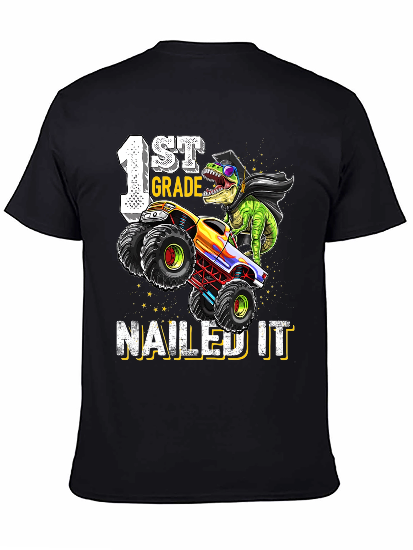 1st Grade Nailed It Dinosaur Monster Truck Graduation T-Shirt